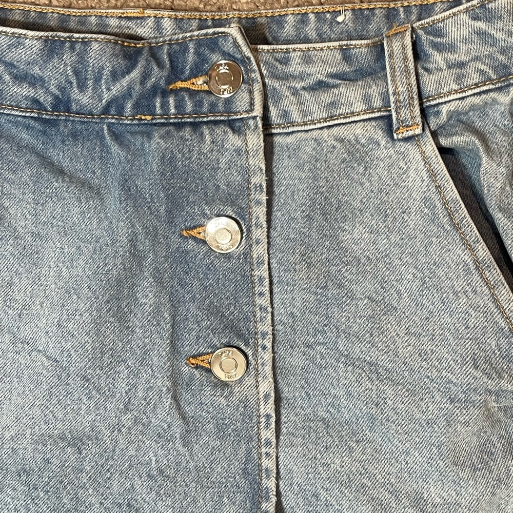 SOLD Zara Light Blue Denim Skorts - Picture 2 of 6